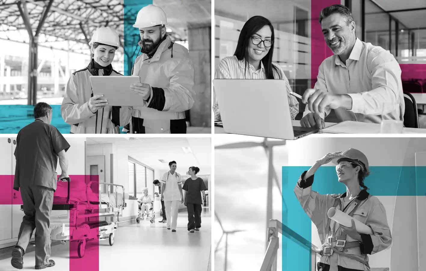 Construction, business and finance, hospitals and energy and utilities